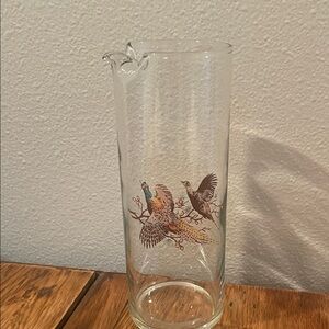 Vintage Mid Century Martini Pitcher – Pheasants in Flight